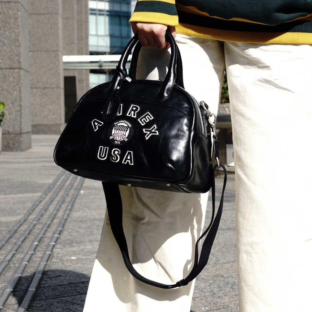 [SOLD] AVIREX Leather Bowling Bag